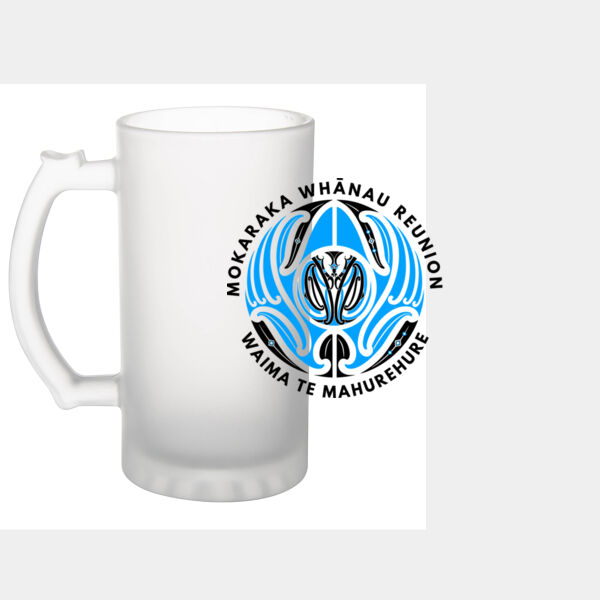 Frosted Glass Beer Mug Blue Thumbnail