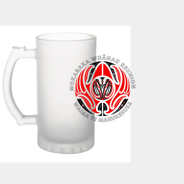 Frosted Glass Beer Mug Red Thumbnail