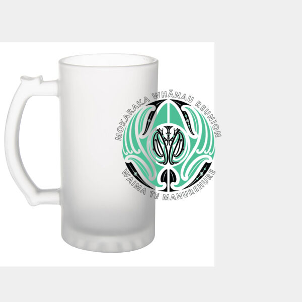 Frosted Glass Beer Mug Green Thumbnail